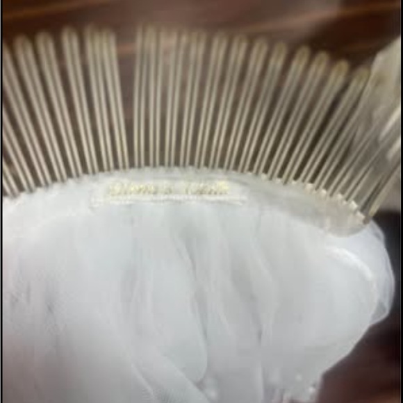 Elegant White Olena’s Bridal Veil with Beaded Details main image 3